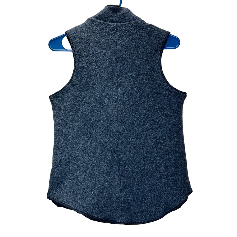 Smartwool Women's Gray/black Wool Blend Full Zip Reversible Vest Size M Sherpa - Picture 4 of 7